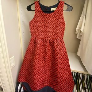 Red Lili Wang For Lili's Closet Red/Black Geojacquard Cocktail Dress size 0